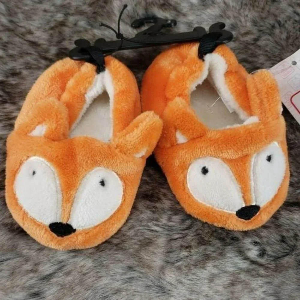 Swiggles Orange Fox plush‎ ears Kids Slippers 12-24 Months